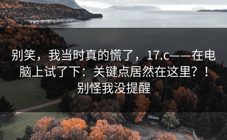 别笑，我当时真的慌了，17.c——在电脑上试了下：关键点居然在这里？！别怪我没提醒